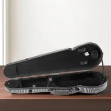 Portable Composite Carbon Fiber 4/4 Full Size Violin Case Black Carrying Bag