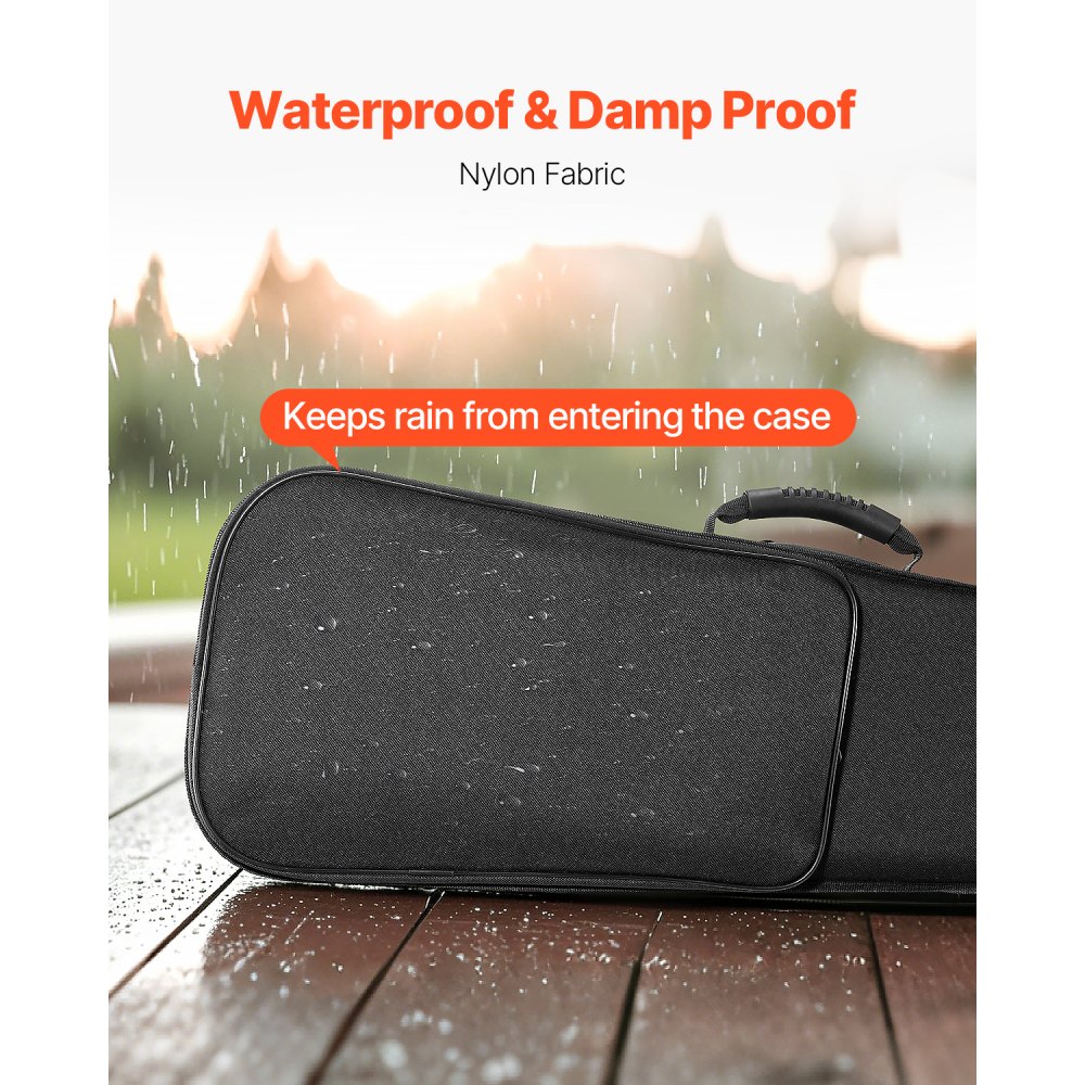 VEVOR 4/4 Full Size Violin Case, Nylon Waterproof, Lightweight Portable Travel Carrying Bag, with Plush Lining, Dual Shoulder Straps, Anti-Scratch, Professional Triangular Shape, for Violin, Black