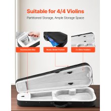 Portable Nylon Fabric 4/4 Full Size Violin Case Anti-Scratch Travel Carrying Bag