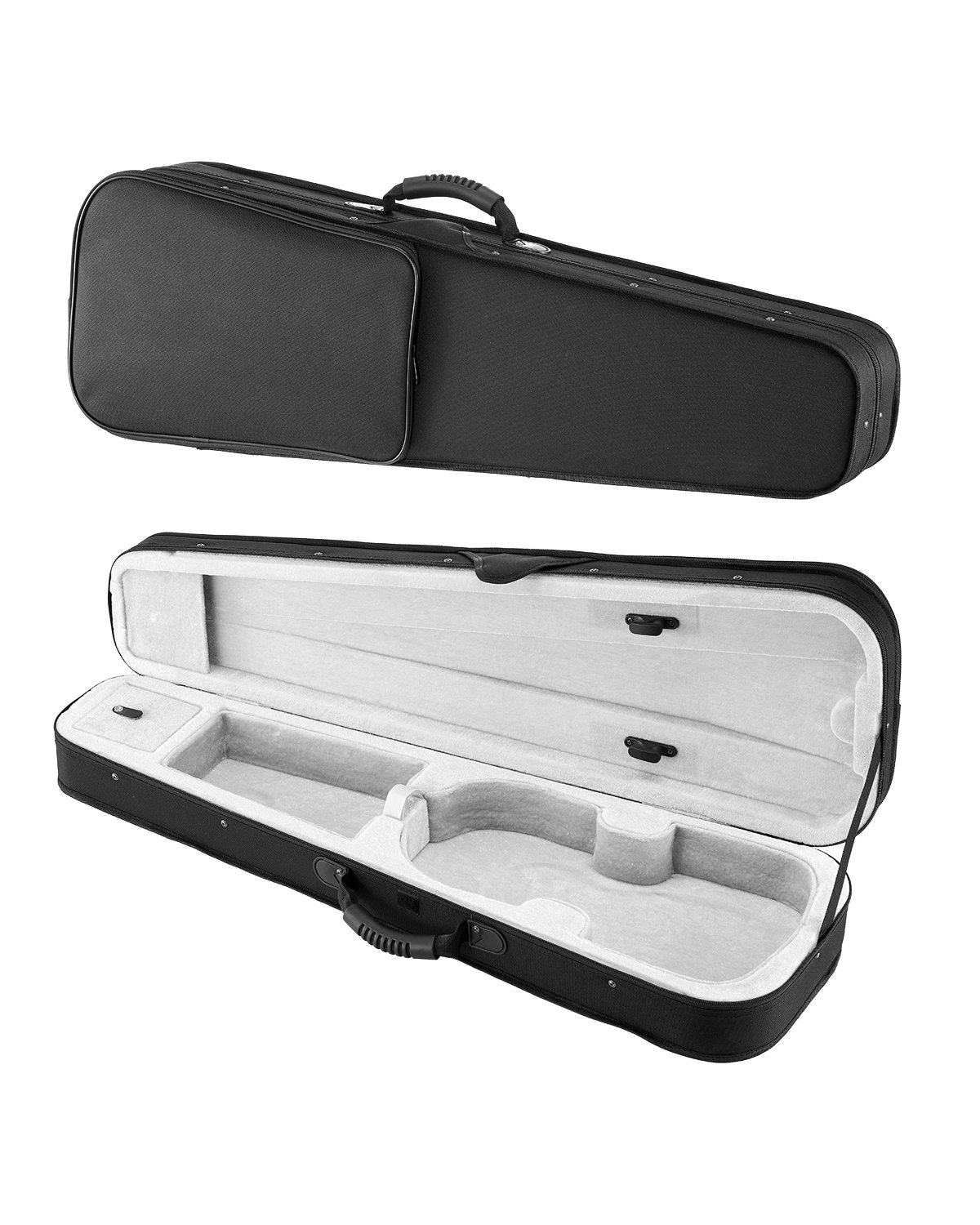 VEVOR 4/4 Full Size Violin Case, Nylon Waterproof, Lightweight Portable Travel Carrying Bag, with Plush Lining, Dual Shoulder Straps, Anti-Scratch, Professional Triangular Shape, for Violin, Black