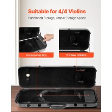 Portable Composite Carbon Fiber 4/4 Full Size Violin Case Oblong Carrying Bag