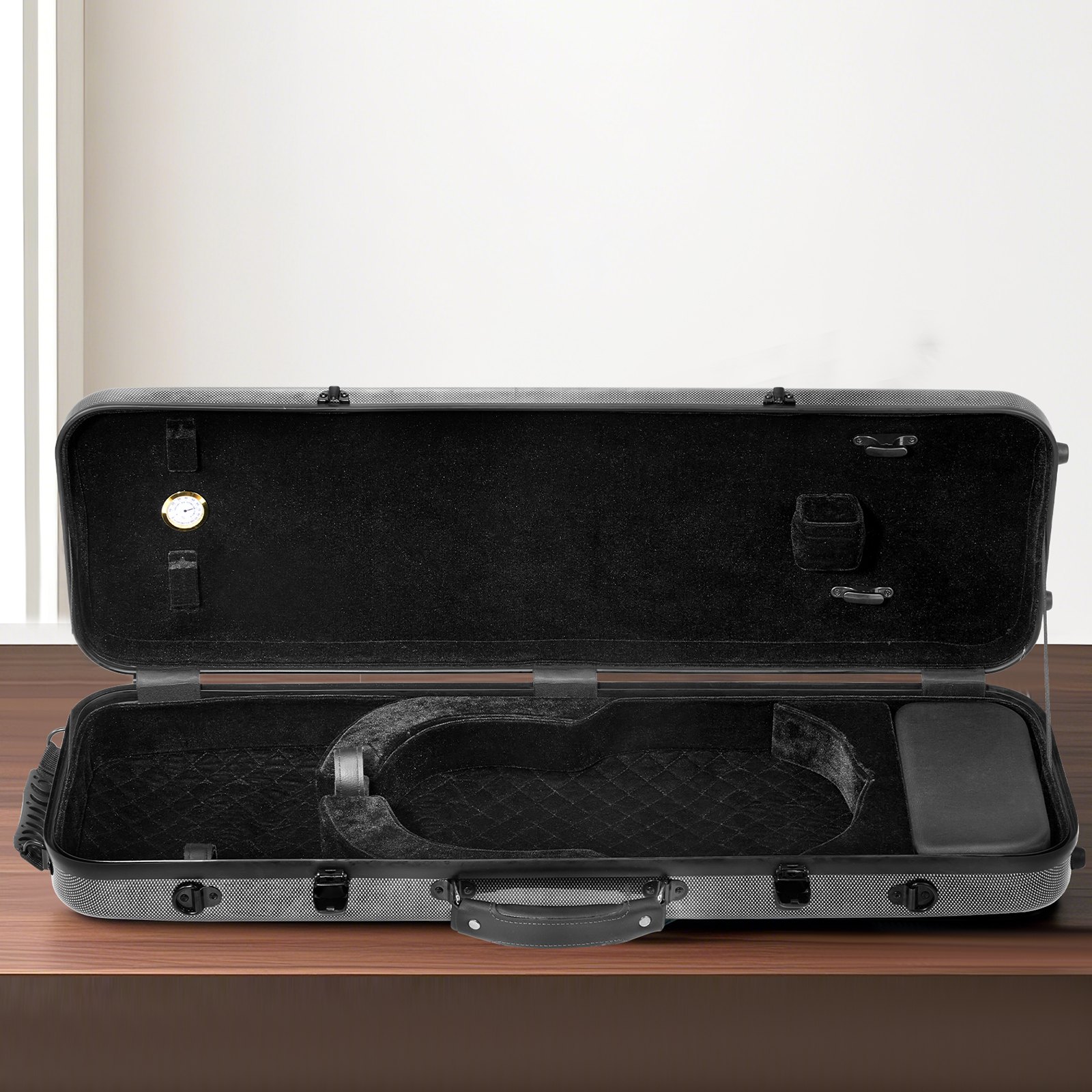 VEVOR 
with Plush Lining, Shoulder Straps, Anti-Scratch, Professional Oblong Shape, for Violin, Black