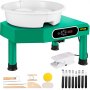 VEVOR Pottery Wheel Ceramic Forming Machine, 9.8" LCD Touch Screen Clay Wheel, 350W Electric DIY Clay  Sculpting Tools with Foot Pedal & Detachable ABS Basin for Adults and Beginners Art Craft Green