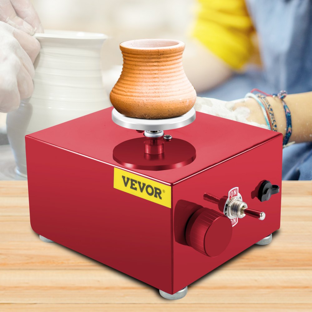 VEVOR Mini Pottery Wheel, 30W 0-2000 RPM Ceramic Wheel, Adjustable Speed DIY Clay Machines, Electric Sculpting Kits with 3 Turntables Trays and 16pcs Tools for Art Craft Work Molding Gift and Home DIY