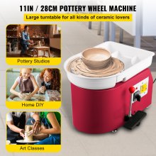 VEVOR Pottery Wheel 28cm Pottery Forming Machine 350W Electric Pottery Wheel with Adjustable Feet Lever Pedal DIY Clay Tool with Tray for Ceramic Work Clay Art DIY Clay Pink, 18 Piece