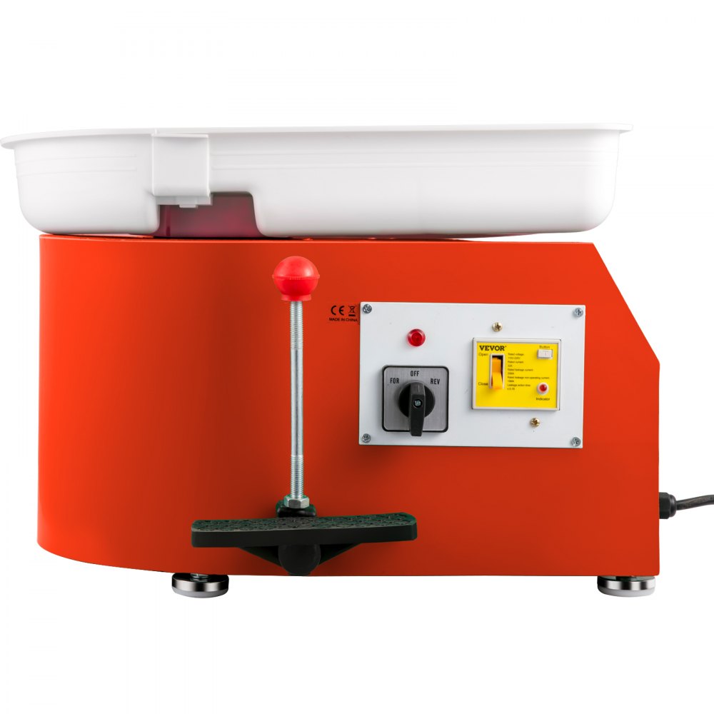 VEVOR Pottery Wheel 28cm Pottery Forming Machine 350W Electric Pottery Wheel with Adjustable Feet Lever Pedal DIY Clay Tool with Tray for Ceramic Work Clay Art DIY Clay Orange, 10 Piece