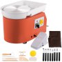 VEVOR Pottery Wheel, 28cm/10inches Pottery Forming Machine with Detachable Basin, Foot Pedal Control 350W Art Craft DIY Clay Tool for Art Craft Work and Home DIY Orange, 18 Piece