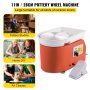 VEVOR Pottery Wheel 28cm Pottery Forming Machine with Detachable Basin Foot Pedal Control 350W Art Craft DIY Clay Tool for Art Craft Work and Home DIY Orange, 18 Piece