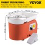 VEVOR Pottery Wheel 11in 0-300 RPM Ceramic Wheel, 350W Adjustable Speed Forming Machine with Sculpting Tools and Apron, Detachable Basin Foot Pedal Control for Art Craft Work and Home DIY Orange