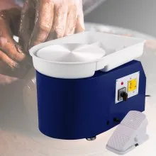VEVOR Pottery Wheel 28cm Pottery Forming Machine with Detachable Basin Foot Pedal Control 350W Art Craft DIY Clay Tool for Art Craft Work and Home DIY Blue, 18 Piece