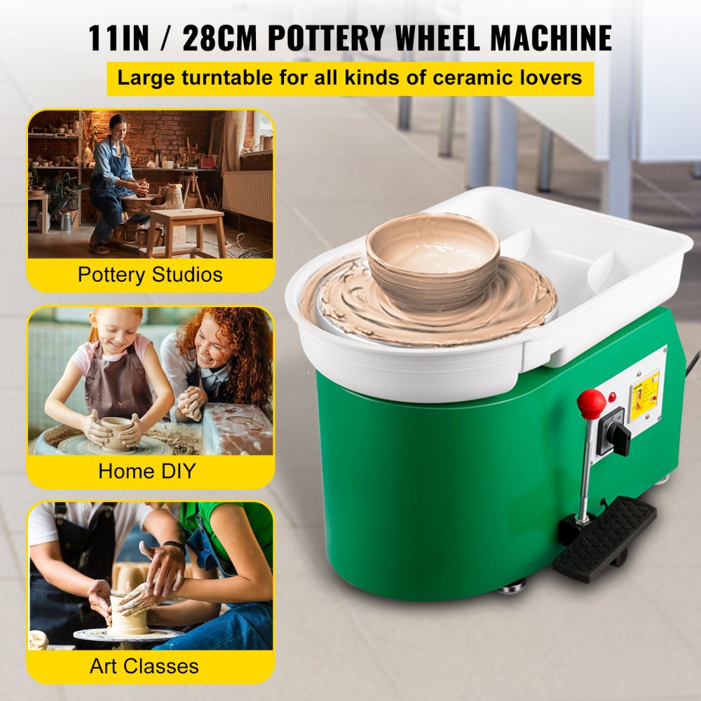  VEVOR Pottery Wheel 25CM Pottery Forming Machine 280W Electric  Wheel for Pottery with Foot Pedal and Detachable Basin Easy Cleaning for  Ceramics Clay Art Craft DIY : Arts, Crafts & Sewing