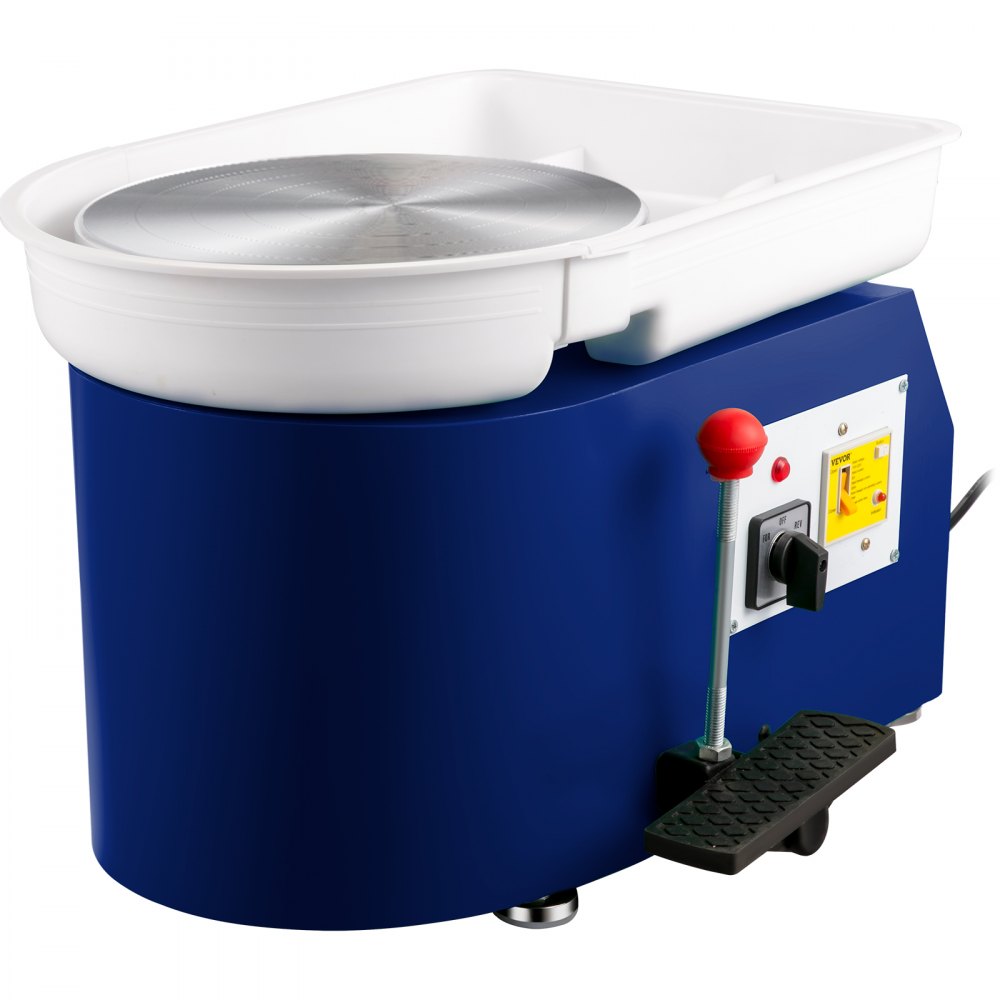 VEVOR Pottery Wheel 11in 0-300 RPM Ceramic Wheel, 350W Adjustable Speed Forming Machine, Sculpting Tools Apron, Detachable Basin Manual and Foot Pedal Control for Art Craft Work and Home DIY Blue