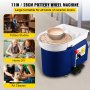 VEVOR Pottery Wheel 11in 0-300 RPM Ceramic Wheel, 350W Adjustable Speed Forming Machine, Sculpting Tools Apron, Detachable Basin Manual and Foot Pedal Control for Art Craft Work and Home DIY Blue