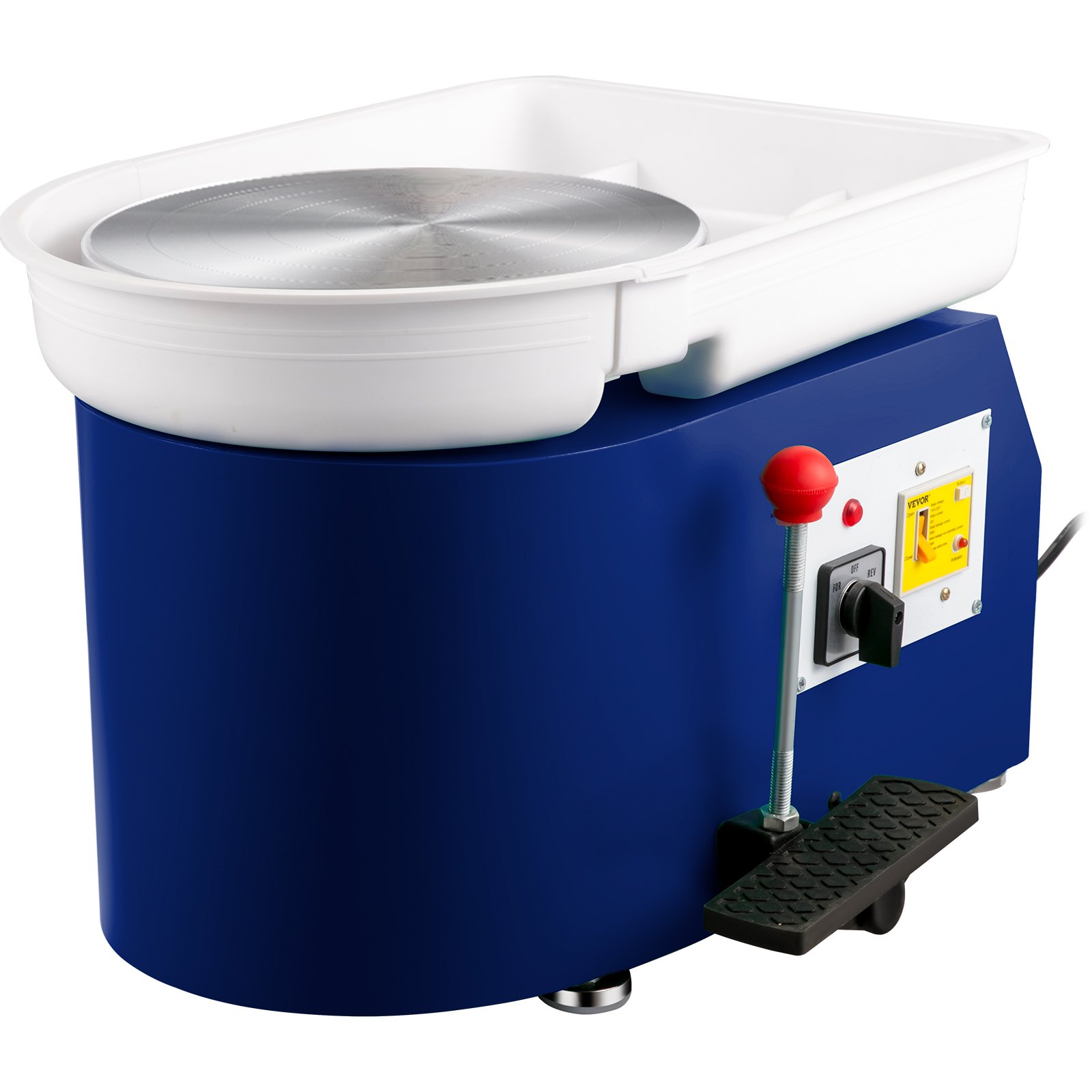 VEVOR Pottery Wheel 11in 0-300 RPM Ceramic Wheel, 350W Adjustable Speed Forming Machine, Sculpting Tools Apron, Detachable Basin Manual and Foot Pedal Control for Art Craft Work and Home DIY Blue