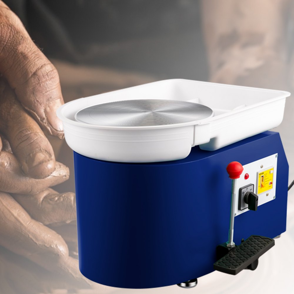 VEVOR Pottery Wheel 28cm Pottery Forming Machine 350W Electric Pottery Wheel with Adjustable Feet Lever Pedal DIY Clay Tool with Tray for Ceramic Work Clay Art DIY Clay Blue, 10 Piece