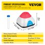 VEVOR Vortex Mixer, 3000RPM Mini Vortex Mixer Shaker, Touch Function Scientific Lab Vortex Shaker, Mix až 50ML, 6mm orbitální průměr pro zkumavku, tetovací inkoust, lak na nehty, lepidla na řasy, barva