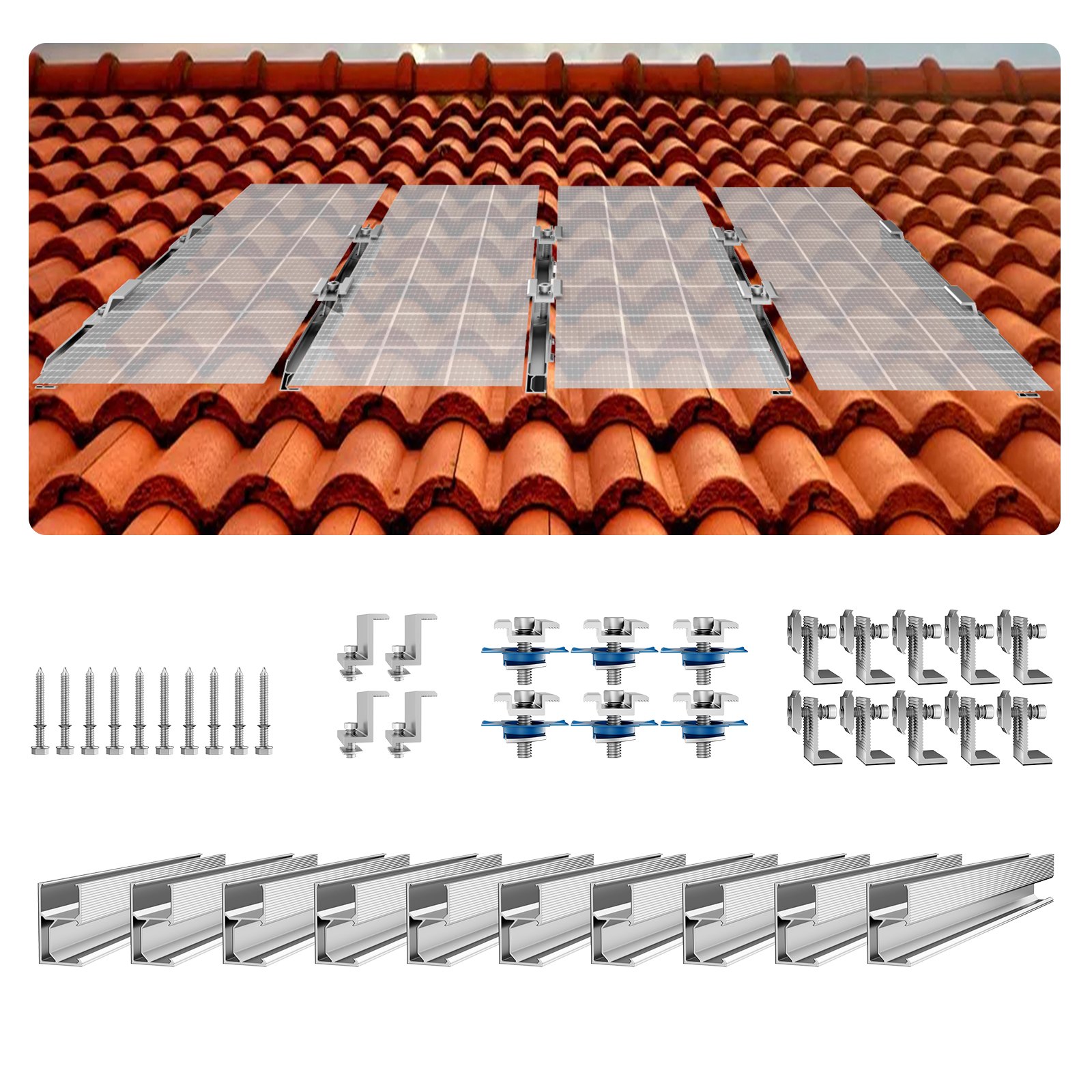 Sweiko Solar Panel Mounting Brackets Solar Panel Mounting Kit for Various Roofs Sweiko Solar Panel Mounting Brackets Solar Panel Mounting Kit for Various Roofs