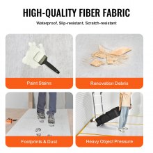 VEVOR Carpet Protection Film, 39" x 100' Floor and Surface Shield, Easy to Cut Simple Installation, Fiber Fabric Car Mat Protection Film Roll for Construction & Renovation,White