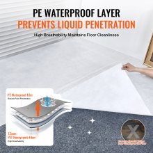 VEVOR Carpet Protection Film, 39" x 100' Floor and Surface Shield, Easy to Cut Simple Installation, Fiber Fabric Car Mat Protection Film Roll for Construction & Renovation,White