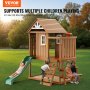 VEVOR Outdoor Wooden Playhouse Kids Garden Game Cottage com janela de escada deslizante