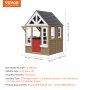 VEVOR Outdoor Wooden Playhouse Kids Garden Games Cottage com porta janela pia