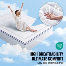 Surmatelas VEVOR en fibre de verre amovible et lavable pour lit queen size de 1 po d'épaisseur