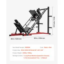 VEVOR Leg Press Hack Squat Combo Machine Adjustable Lower Body Special Home Gym