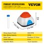 VEVOR Mezclador Vortex, 6000rpm Mini Mezclador Vortex Función Táctil Agitador Vortex de Carga USB, Mezcla hasta 50ML 6mm Diámetro Orbital para Pintura Tatuaje Tinta Tubo de Ensayo Esmalte de Uñas, Tubo de Ensayo Incluido