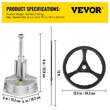 VEVOR Outboard Steering System 13\' Outboard Rotary Steering System 13 Feet Boat Steering Cable with 13\" Wheel Durable Marine Steering System