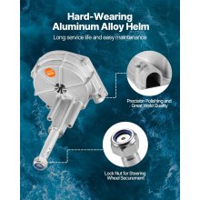 VEVOR Outboard Steering System 13\' Outboard Rotary Steering System 13 Feet Boat Steering Cable with 13\" Wheel Durable Marine Steering System