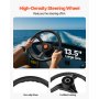 VEVOR Outboard Steering System Kit, 14' Boat Steering Cable, Standard 3/4" Tapered Shaft, 13.5" Steering Wheel, Alloy Marine Steering System, for Yachts, for Yachts, Fishing Boats, And Others