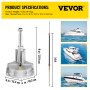 VEVOR Outboard Boat Steering with 14’ Steering Cable Marine Steering System 3/4'' Shaft Outboard Rotary Steering Kit for Boats
