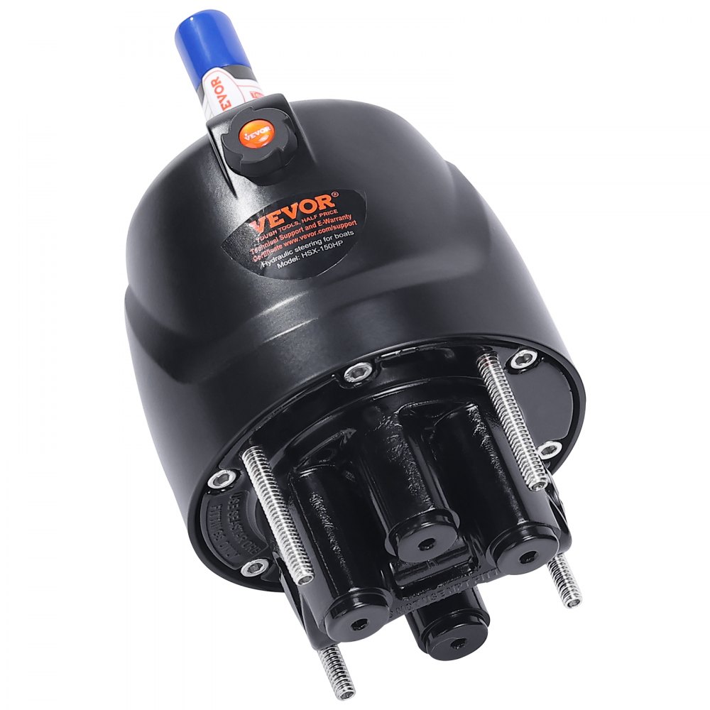 VEVOR Hydraulic Outboard Steering Pump, 1.4 Cubic Inches, 150HP Front Mount Hydraulic Helm Pump with Two-Way Lock Cylinder Stainless Steel ORB Fittings, for Single Station Single-Engine Boats