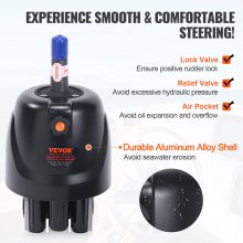 VEVOR Hydraulic Outboard Steering Pump, 1.4 Cubic Inches, 150HP Front Mount Hydraulic Helm Pump with Two-Way Lock Cylinder Stainless Steel ORB Fittings, for Single Station Single-Engine Boats