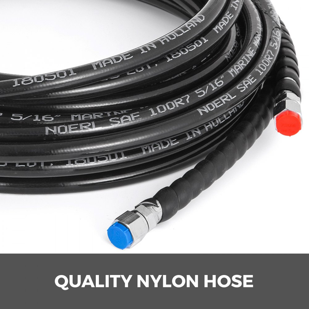 VEVOR Hydraulic Outboard Steering Kit, 150HP, Marine Boat Hydraulic Steering System, with Helm Pump Two-Way Lock Cylinder and 20 Feet Hydraulic Steering Hose, for Single Station Single-Engine Boats