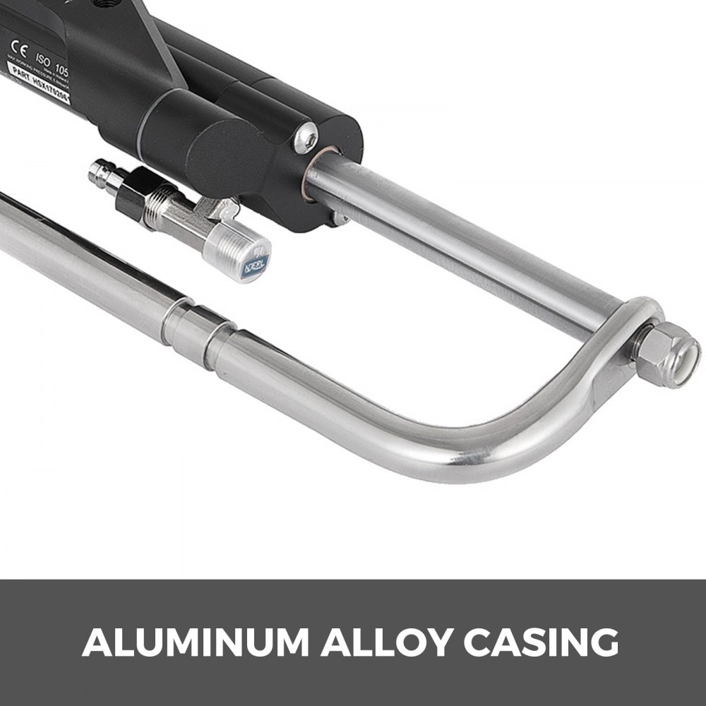 VEVOR Hydraulic Outboard Steering Kit, 150HP, Marine Boat Hydraulic Steering System, with Helm Pump Two-Way Lock Cylinder and 20 Feet Hydraulic Steering Hose, for Single Station Single-Engine Boats