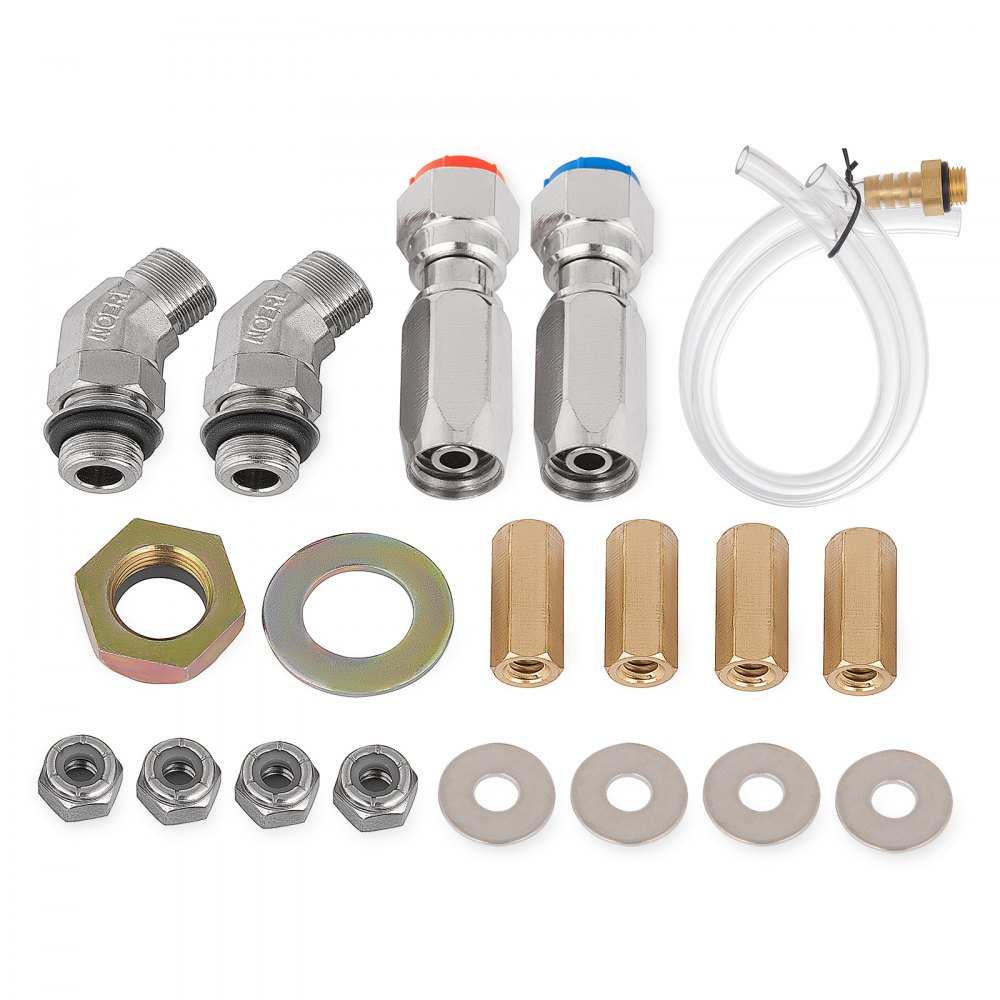 VEVOR Hydraulic Outboard Steering Kit, 150HP, Marine Boat Hydraulic Steering System, with Helm Pump Two-Way Lock Cylinder and 20 Feet Hydraulic Steering Hose, for Single Station Single-Engine Boats