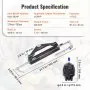 VEVOR 150HP Hydraulic Outboard Steering Kit Boat Marine System, Built-in Two-Way Lock Cylinder, 150HP Pump and High-Strength Nylon Hose for Single Station, Single-Engine use