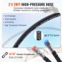 2 x 20ft high-pressure hose with 5/16" quick connector for VEVOR hydraulic outboard steering kit.