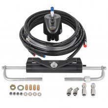 VEVOR Hydraulic Outboard Steering Kit, 150HP, Marine Boat Hydraulic Steering System, with Helm Pump Two-Way Lock Cylinder and 20 Feet Hydraulic Steering Hose, for Single Station Single-Engine Boats