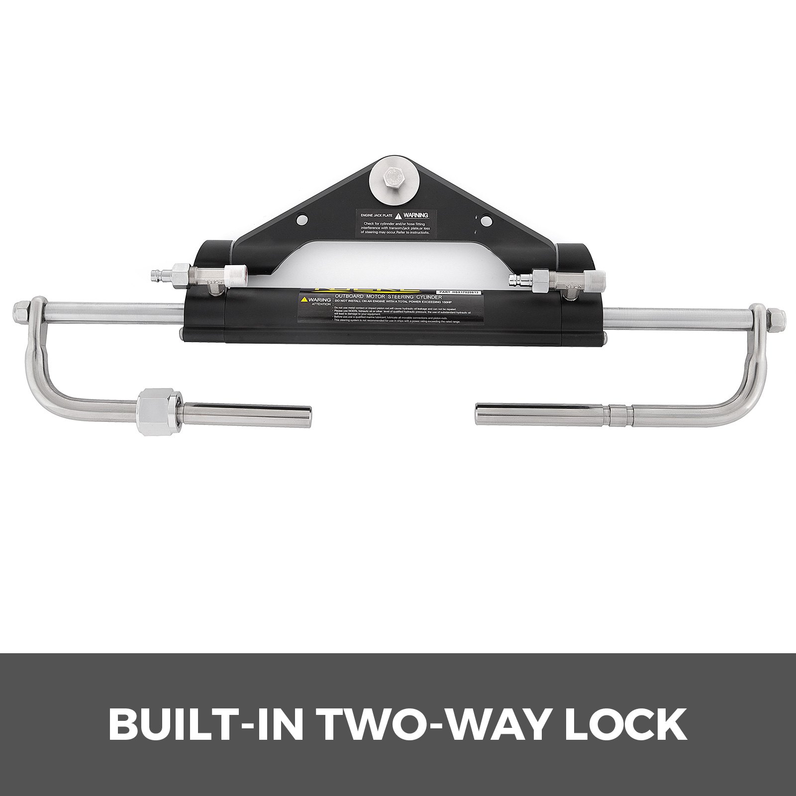 VEVOR Hydraulic Outboard Steering Kit, 150HP, Marine Boat Hydraulic Steering System, with Helm Pump Two-Way Lock Cylinder and 20 Feet Hydraulic Steering Hose, for Single Station Single-Engine Boats