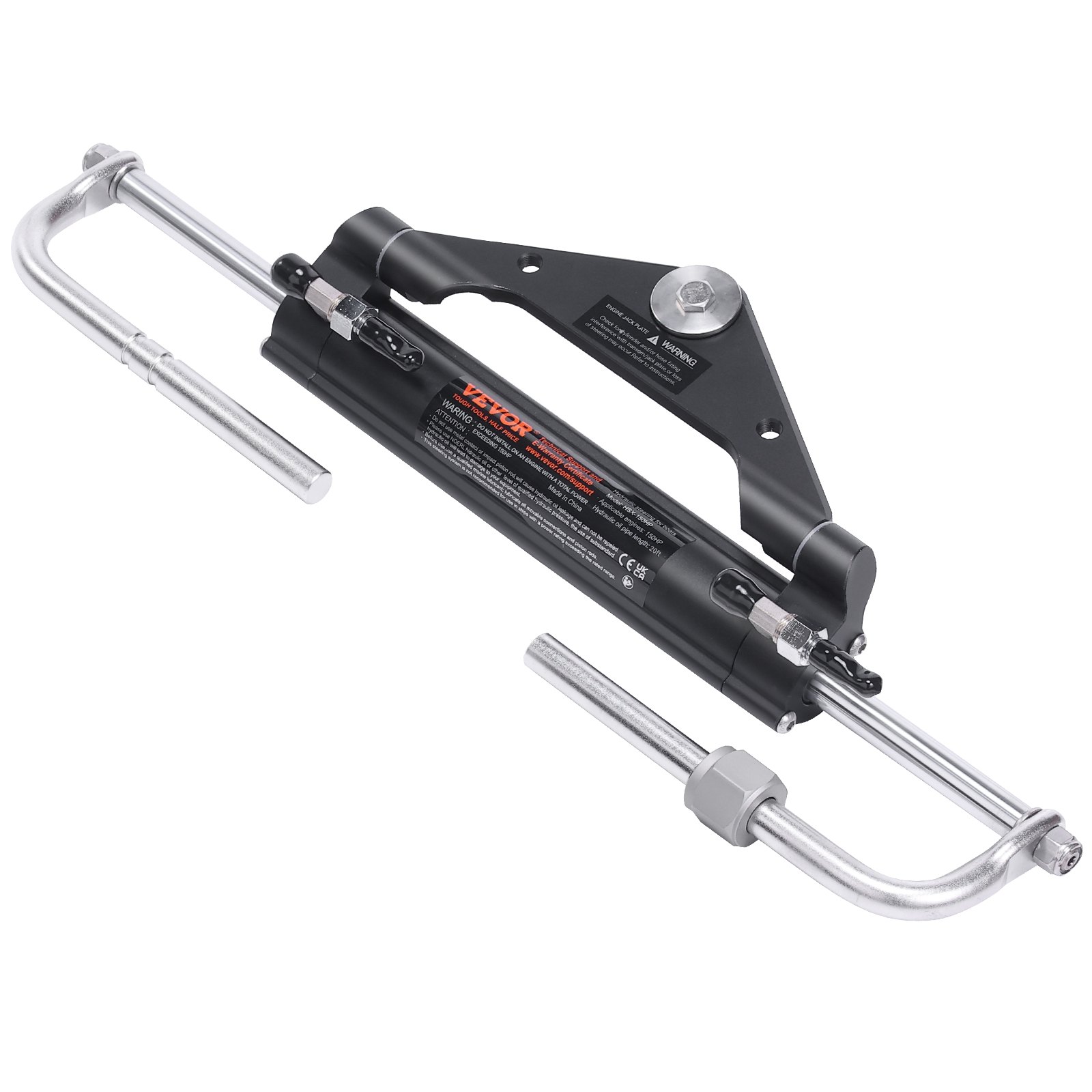 VEVOR Hydraulic Outboard Steering Kit, 112 kW(150HP), Marine Boat Hydraulic Steering System, with Helm Pump Two-Way Lock Cylinder and 6.1 m(20 Feet) Hydraulic Steering Hose, for Single Station Single-Engine Boats