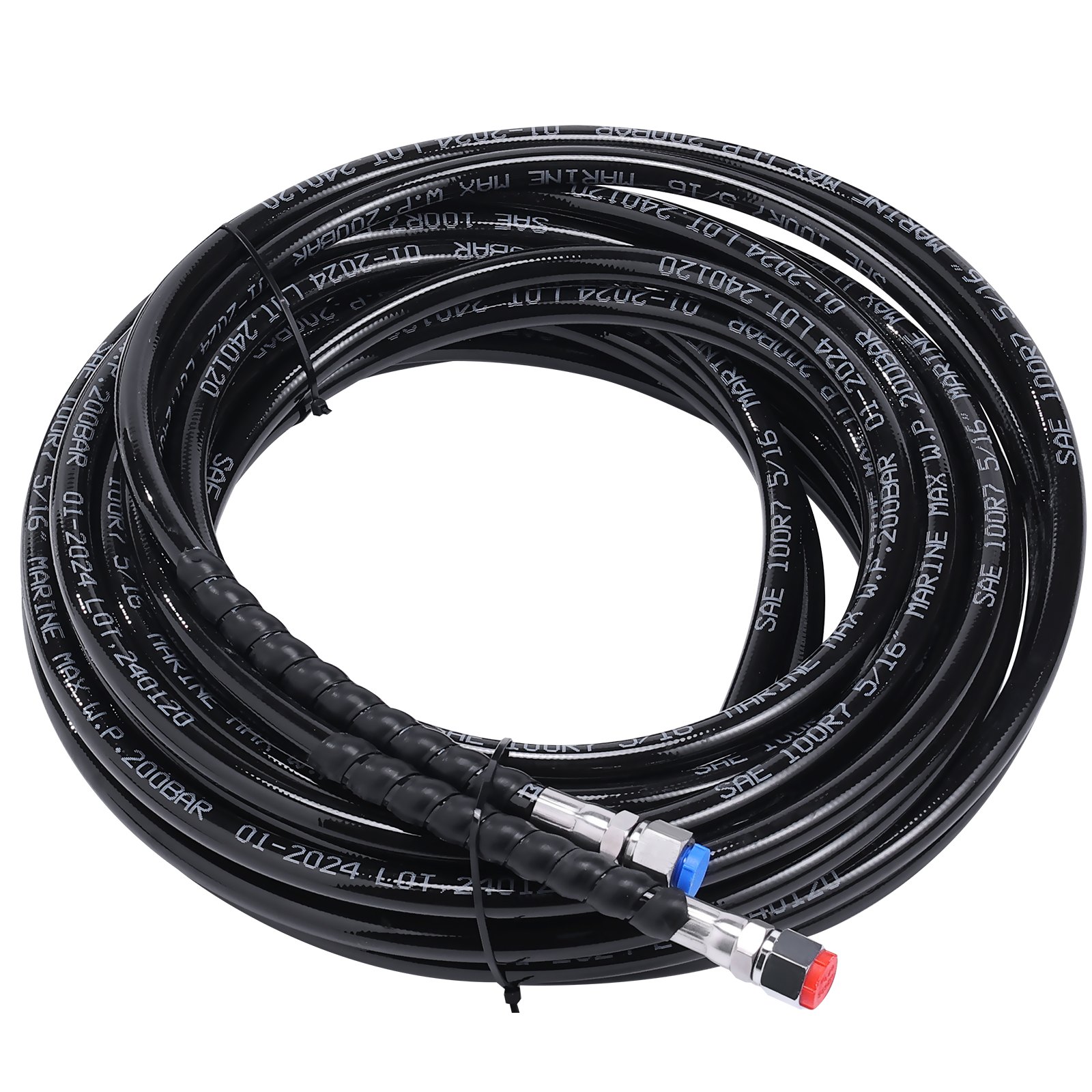VEVOR Hydraulic Outboard Steering Kit, 112 kW(150HP), Marine Boat Hydraulic Steering System, with Helm Pump Two-Way Lock Cylinder and 6.1 m(20 Feet) Hydraulic Steering Hose, for Single Station Single-Engine Boats
