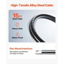 VEVOR Outboard Steering System SS13715 Safe-T Quick Connect Rotary Steering System 15' Steering Cable With 13" Wheel Durable Marine Steering System