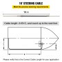 Câble de direction de 16' pour kit de direction de bateau VEVOR précis, mesurez la longueur du câble avec précision.