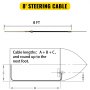 VEVOR Boat Steering Cable 8f eet Quick Connect Rotary Steering System 8' Outboard Steering Cable with 13'' Boat Wheel
