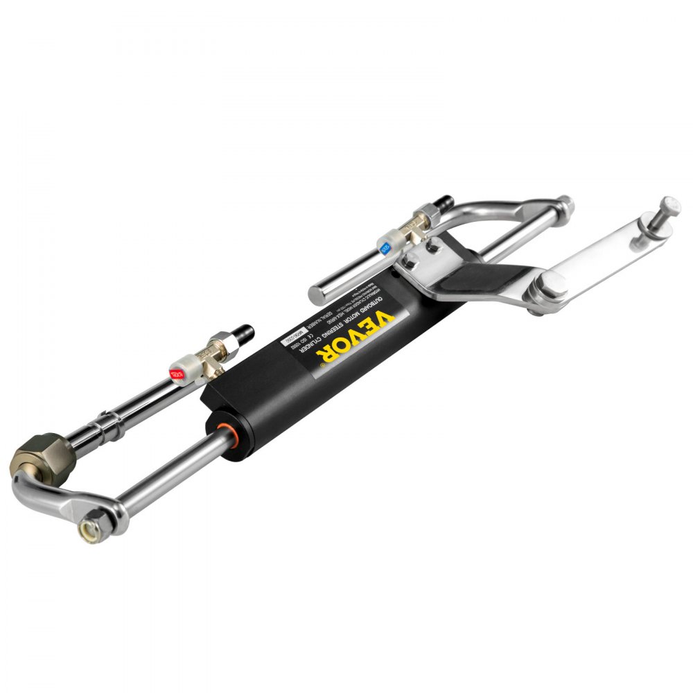 VEVOR Hydraulic Outboard Steering Kit, 90HP, Marine Boat Hydraulic Steering System, with Helm Pump Two-Way Lock Cylinder and 20 Feet Hydraulic Steering Hose, for Single Station Single-Engine Boats