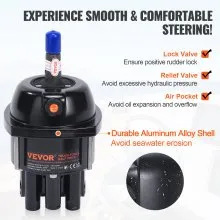 VEVOR Hydraulic Outboard Steering Kit, 90HP, Marine Boat Hydraulic Steering System, with Helm Pump Two-Way Lock Cylinder and 20 Feet Hydraulic Steering Hose, for Single Station Single-Engine Boats