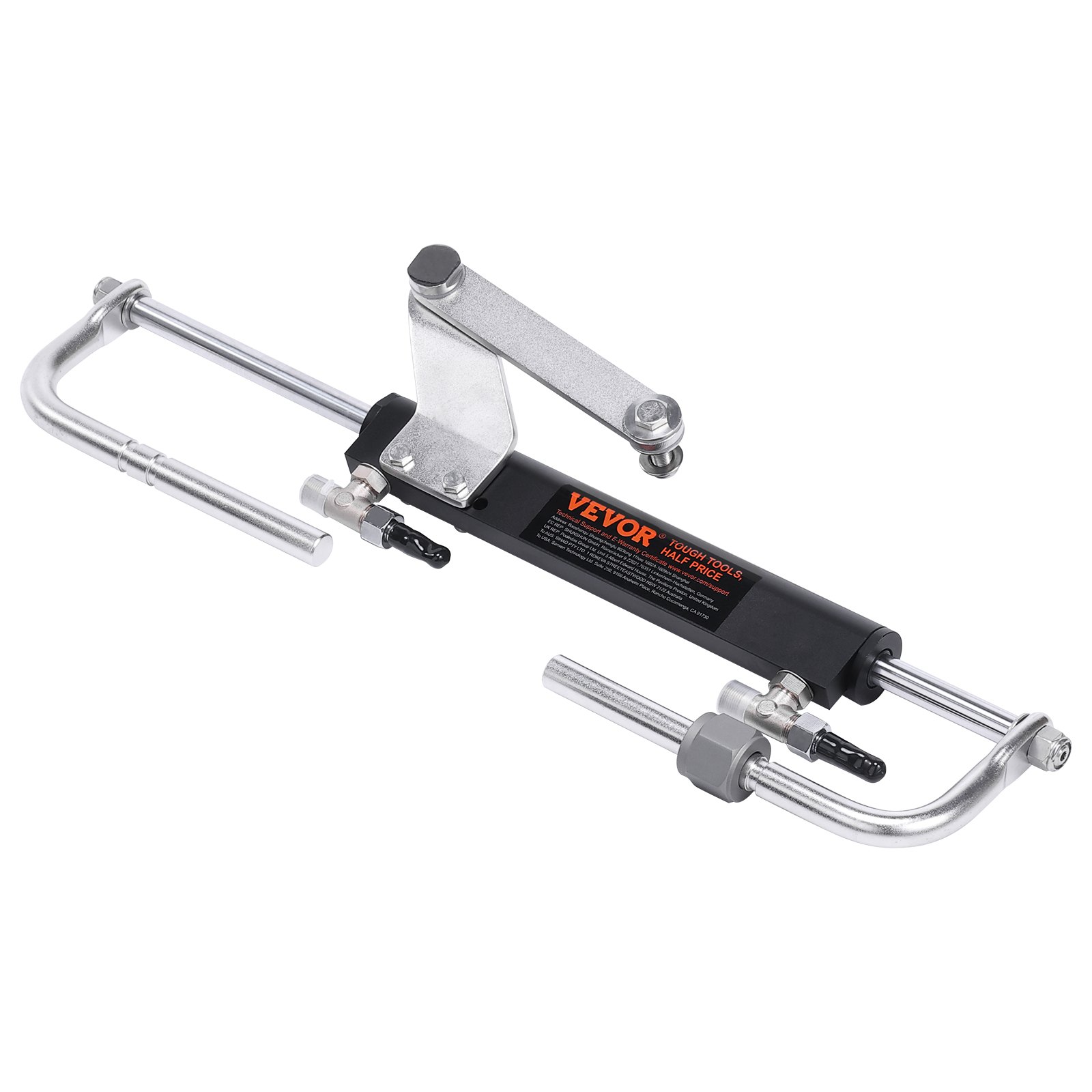 VEVOR Hydraulic Outboard Steering Kit, 90HP, Marine Boat Hydraulic Steering System, with Helm Pump Two-Way Lock Cylinder and 20 Feet Hydraulic Steering Hose, for Single Station Single-Engine Boats