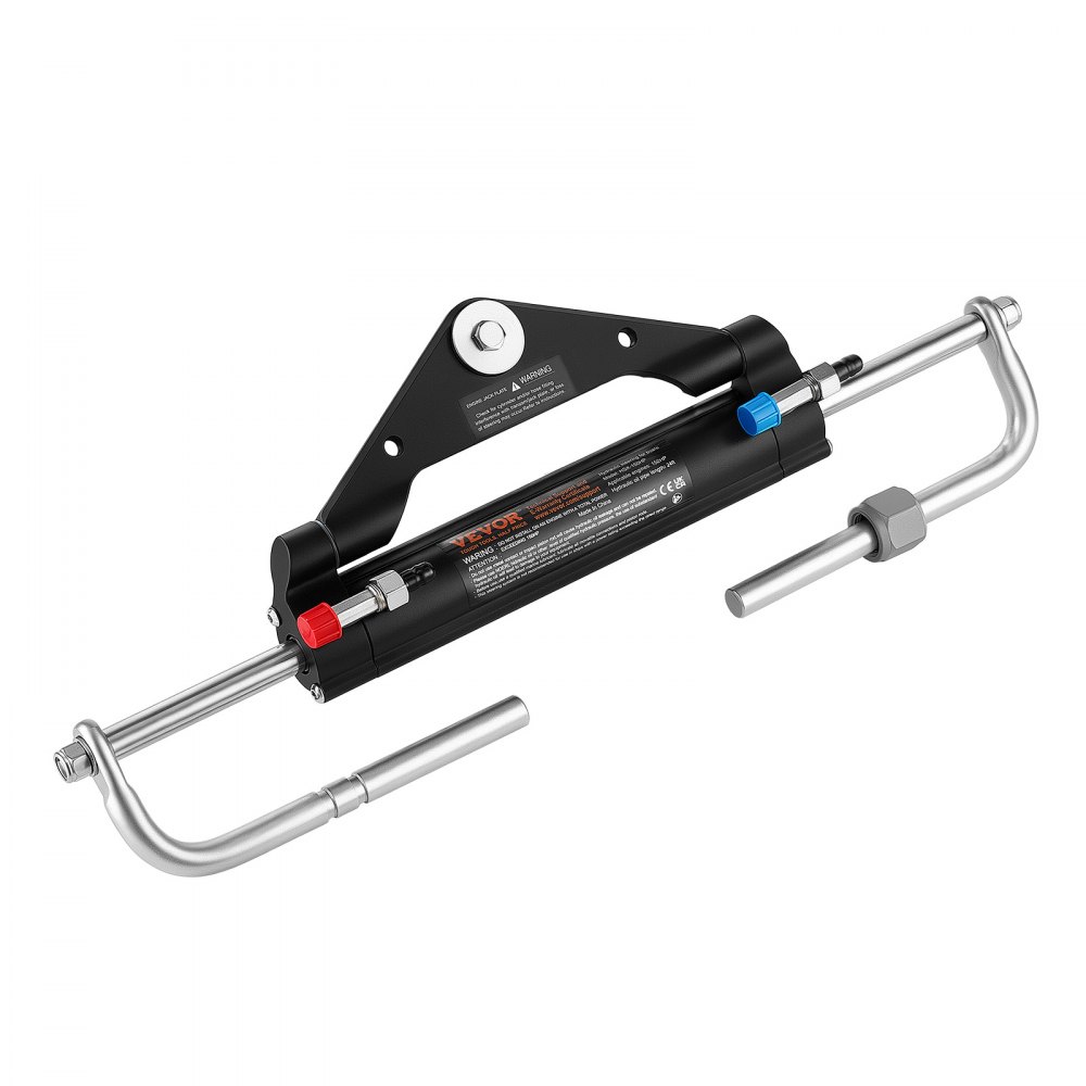 VEVOR Hydraulic Steering Kit 150HP Hydraulic Outboard Steering System 20 ft, Marine Boat Steering System, 2.5 MPa Helm Pump, Two-Way Lock Cylinder, 20 Feet High-Strength Hoses, for Single-Engine Use